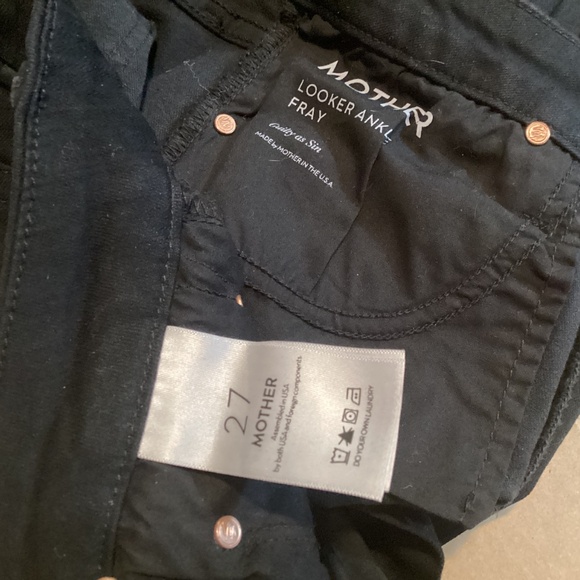 Mother Denim The Looker Guilty As Sin Ankle Fray Jean Black Size 27 - Picture 7 of 9